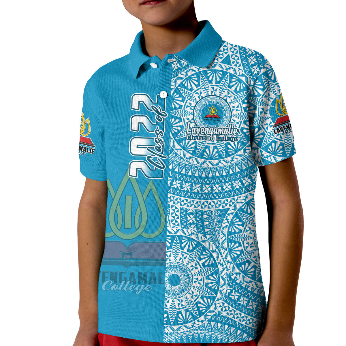 (Custom Personalised) Lavengamalie Tonga College Polo Shirt KID Class Of Year Tongan Ngatu Pattern LT14 - Polynesian Pride