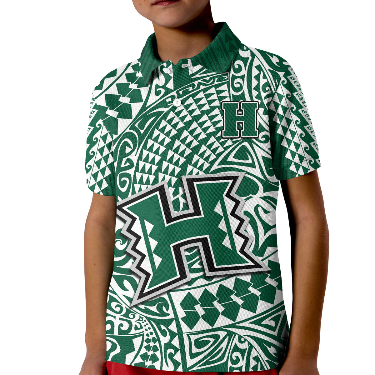 (Custom Text and Number) Hawaii Football Polo Shirt Rainbow Warriors Tribal Kakau LT14 - Polynesian Pride