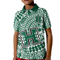 (Custom Text and Number) Hawaii Football Polo Shirt Rainbow Warriors Tribal Kakau LT14 - Polynesian Pride