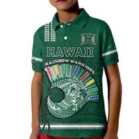 Hawaii Football Polo Shirt Kakau Rainbow Warriors Helmet Go Bows LT14 - Polynesian Pride