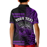 Custom Hawaii Polo Shirt Kakau Warrior Helmet Gradient Purple Polynesian LT14 - Polynesian Pride