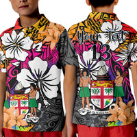 (Custom Text and Number) Fiji Tie Dye Polo Shirt Polynesian Tribal Creative Tropical Flowers LT13 - Polynesian Pride