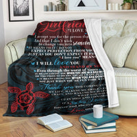 Hawaii Turtle Blanket Valentine To My Girlfriend AH - Polynesian Pride