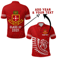 Custom Lion Kolisi Tonga Polo Shirt Atele Year Class and Your Text LT13 Unisex Red - Polynesian Pride