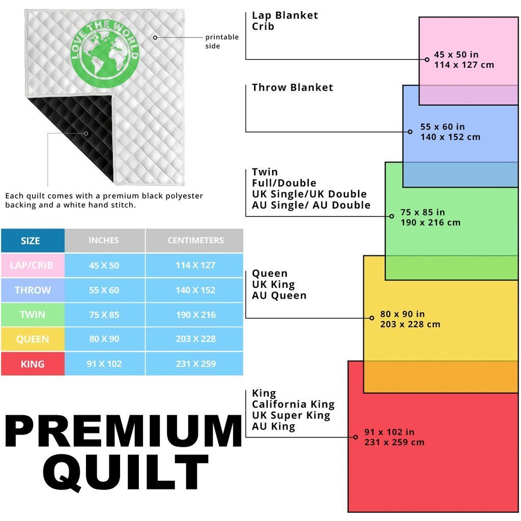 Cook Islands Premium Quilt - Blue Turtle Hibiscus - Polynesian Pride