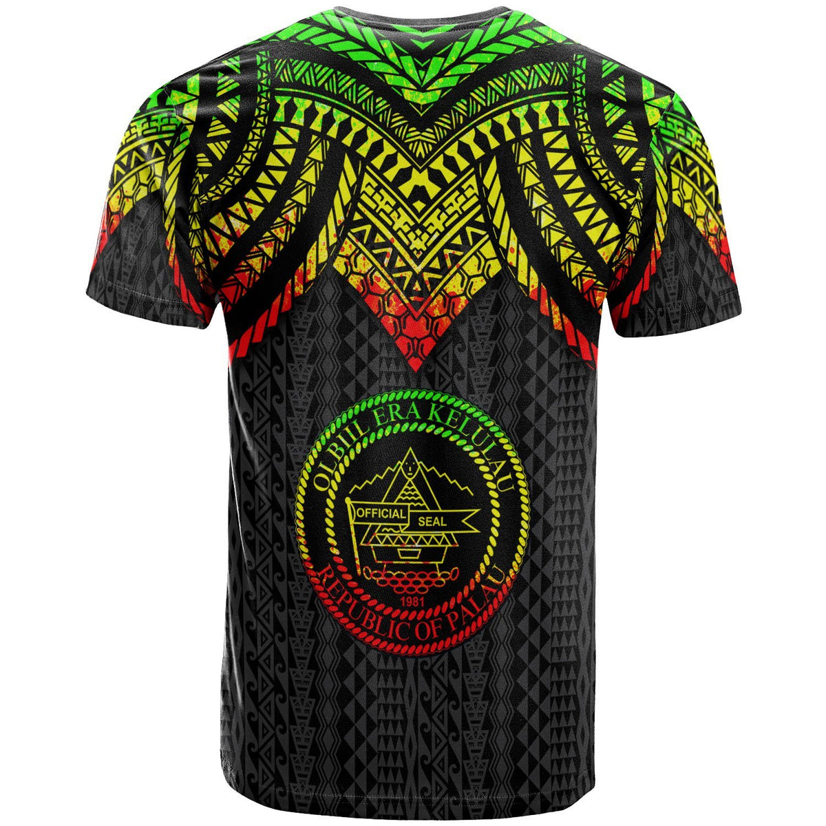 Palau T Shirt Polynesian Armor Style Reggae - Polynesian Pride
