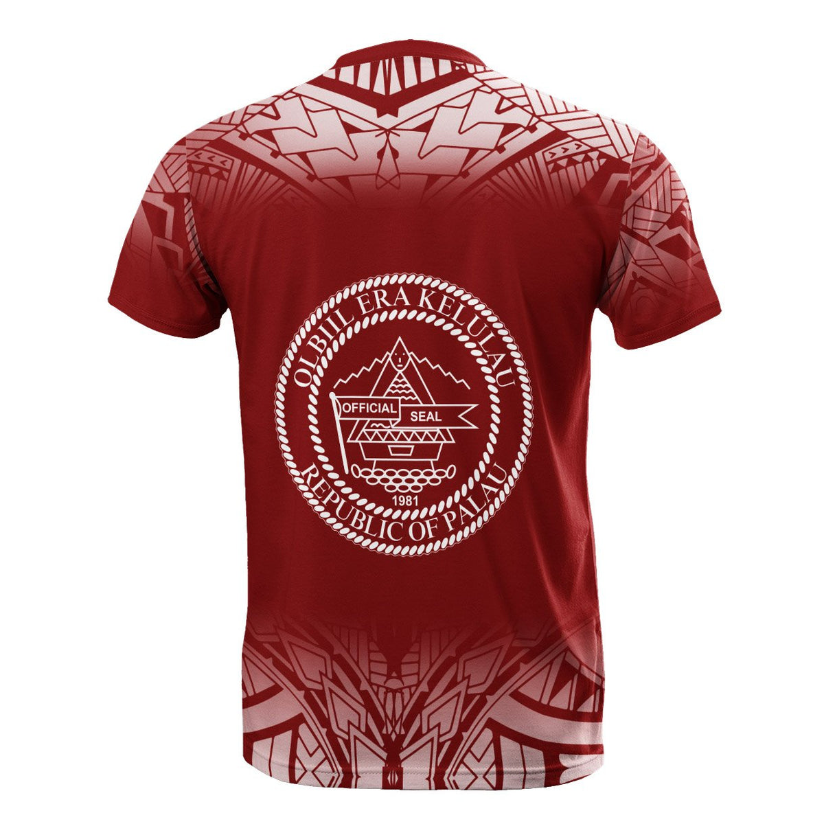 Palau Custom Personalized T Shirt Fog Red - Polynesian Pride