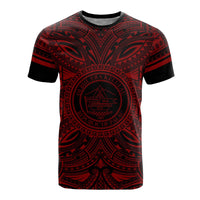 Palau All T Shirt Palau Coat Of Arms Polynesian Red Black Unisex Red - Polynesian Pride