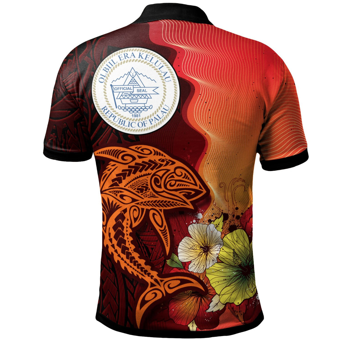Palau Custom Polo Shirt Tribal Tuna Fish - Polynesian Pride