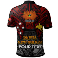 Papua New Guinea Polo Shirt Custom PNG Map Polynesian Flag Color Style Polo Shirt - Polynesian Pride