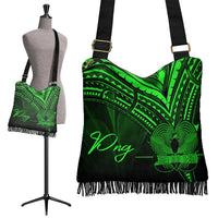 Papua New Guinea Boho Handbag - Green Color Cross Style - Polynesian Pride