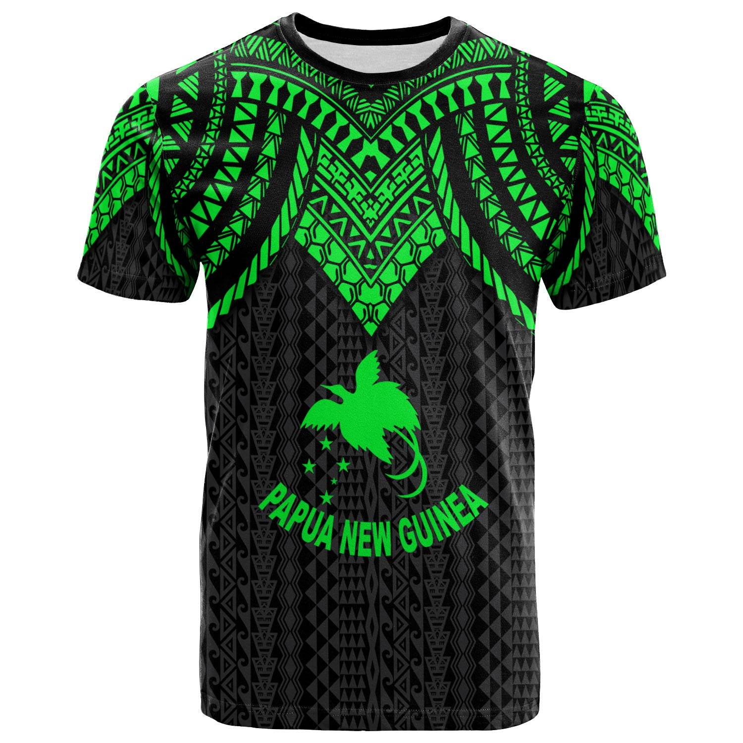 Papua New Guinea T Shirt Polynesian Armor Style Green Unisex Art - Polynesian Pride