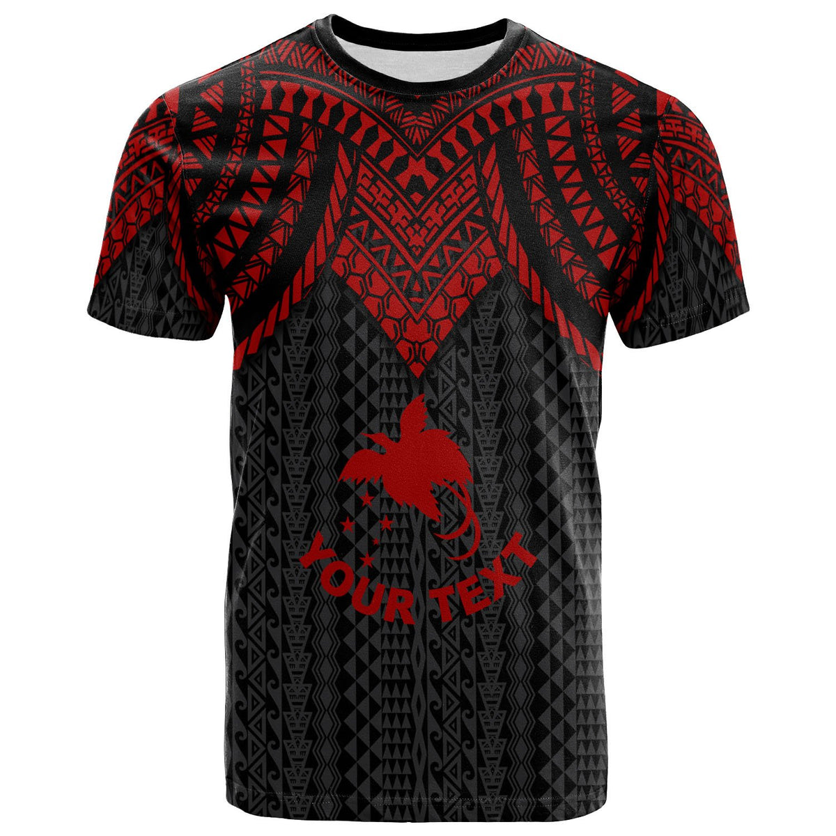 Papua New Guinea Custom T Shirt Polynesian Armor Style Red Unisex Red - Polynesian Pride
