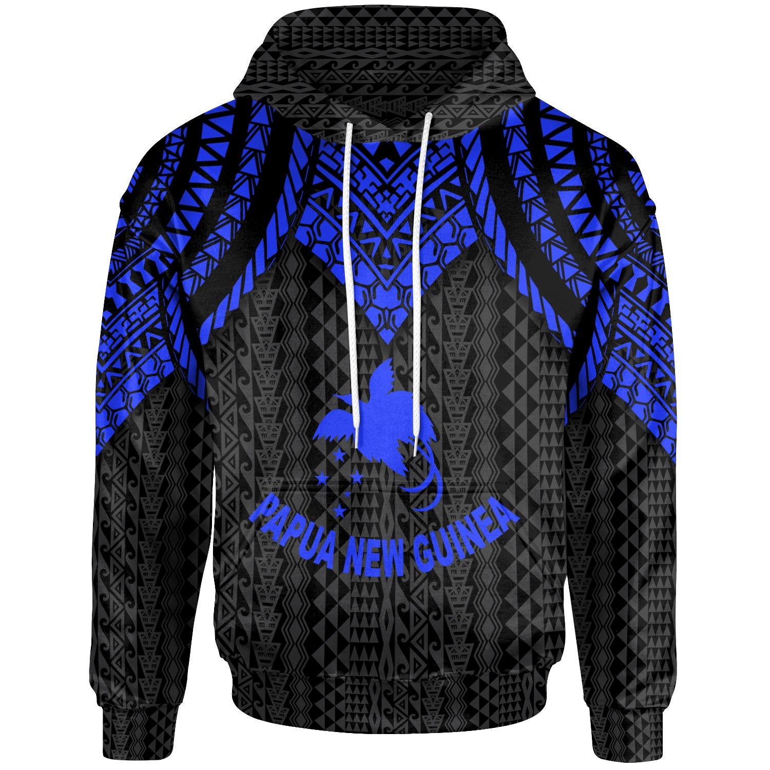 Papua New Guinea Hoodie Polynesian Armor Style Blue Unisex Blue - Polynesian Pride