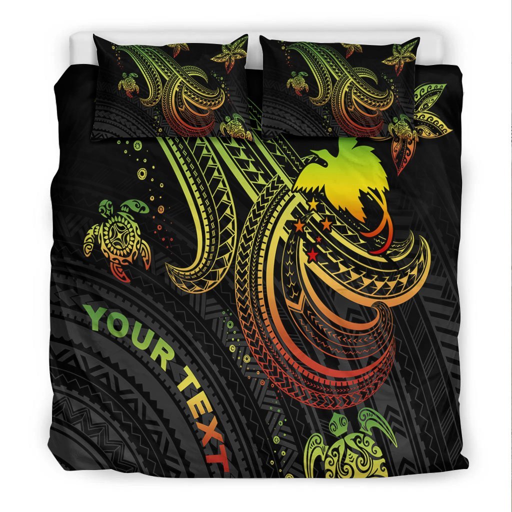 Papua New Guinea Custom Personalised Bedding Set - Reggae Turtle - Polynesian Pride