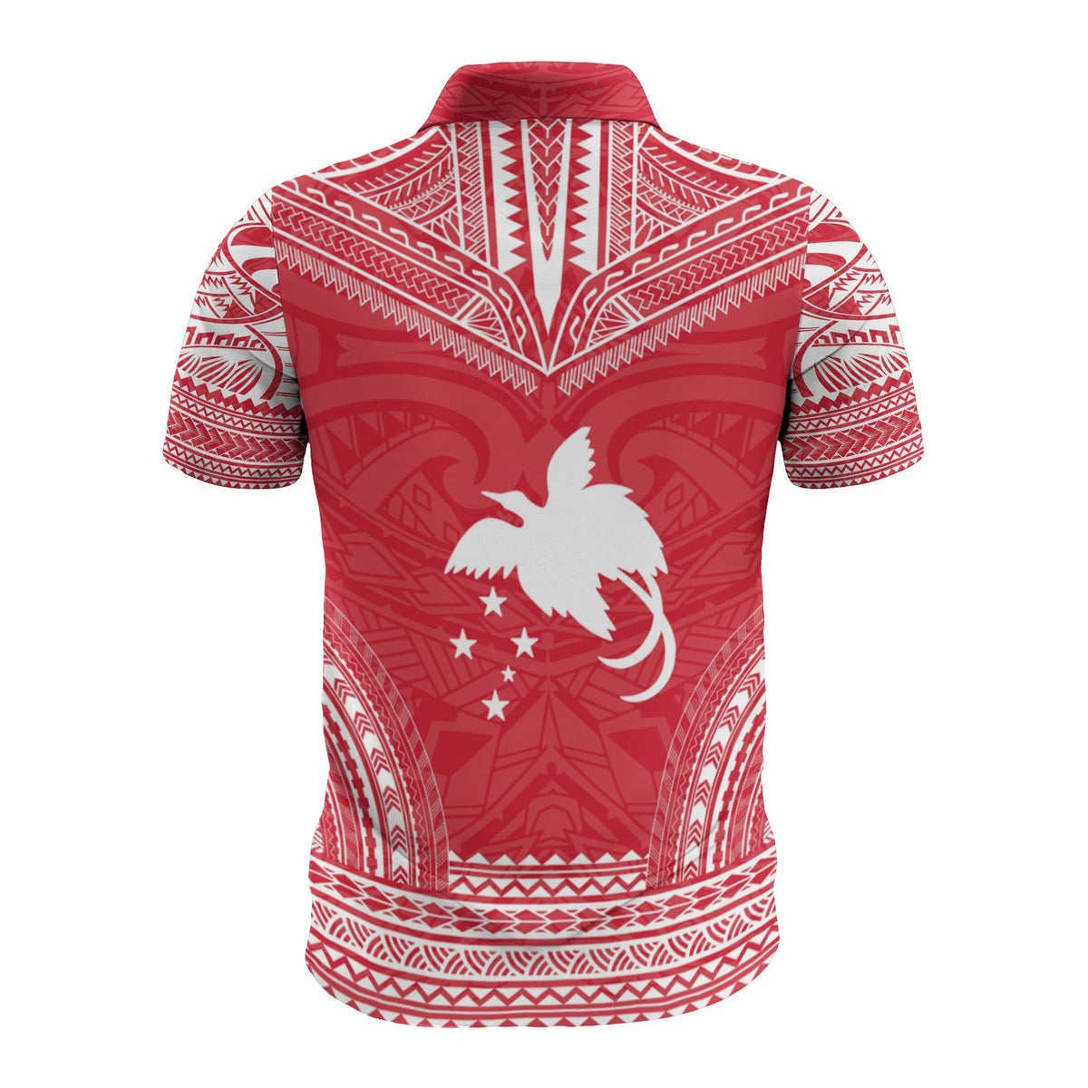 Papua New Guinea Custom Polo Shirt Papua New Guinea Coat Of Arms Polynesian Chief Tattoo Flag Version - Polynesian Pride