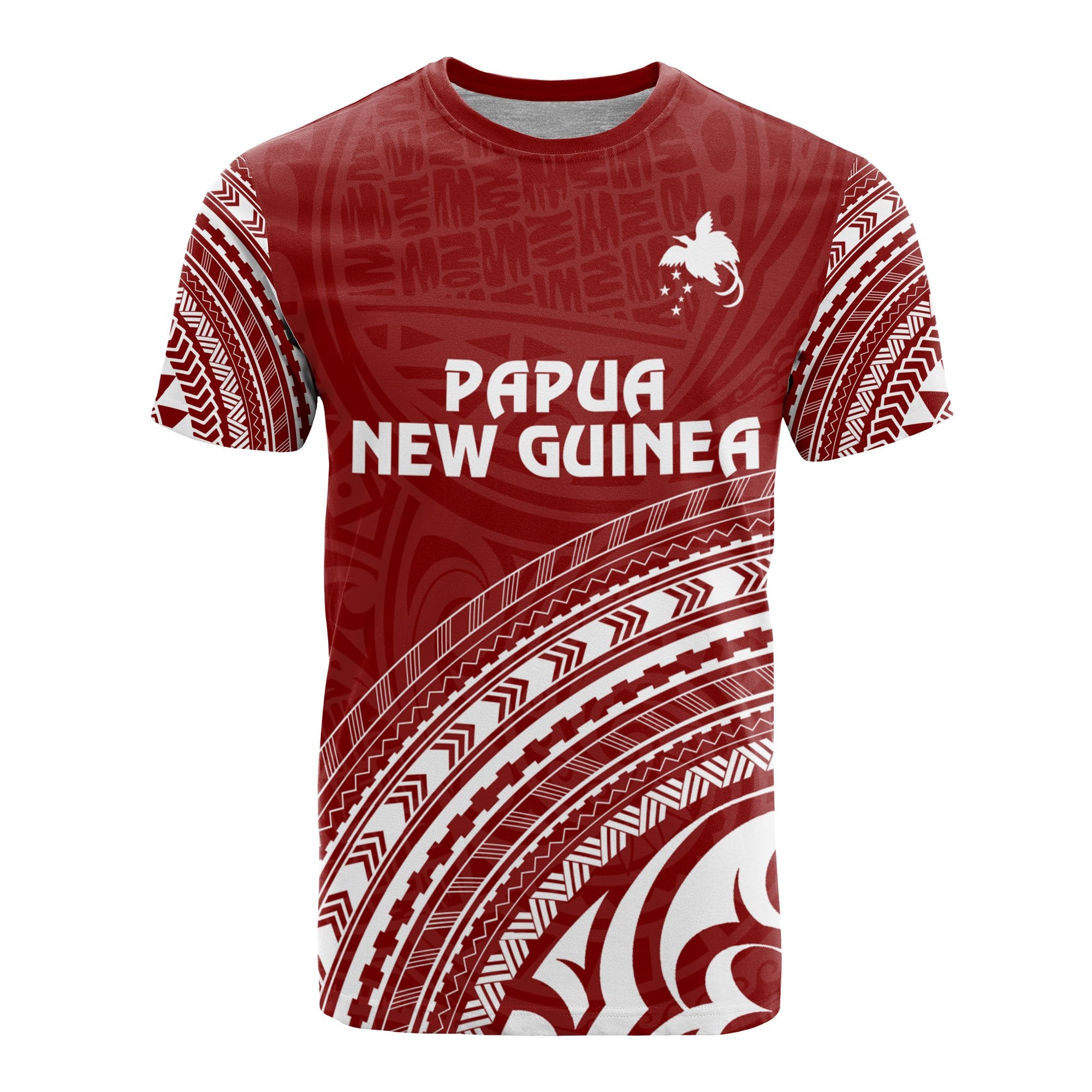 Papua New Guinea All Over T Shirt Papua New Guinea Flag Polynesian Tribal Red Version 1 Unisex Red - Polynesian Pride