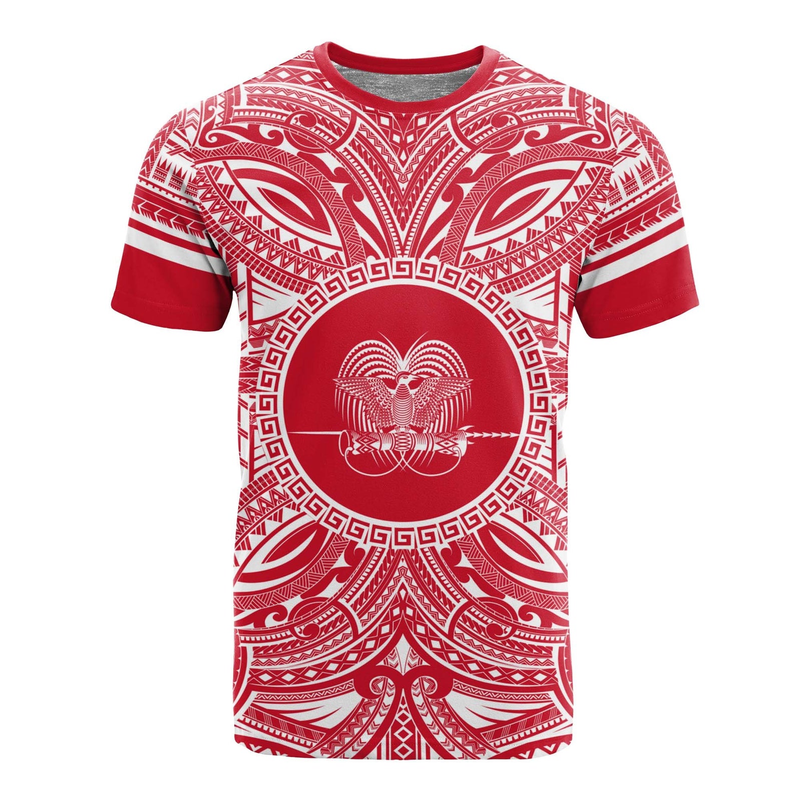 Papua New Guinea All T Shirt Papua New Guinea Coat Of Arms Polynesian Flag Color Unisex Red - Polynesian Pride