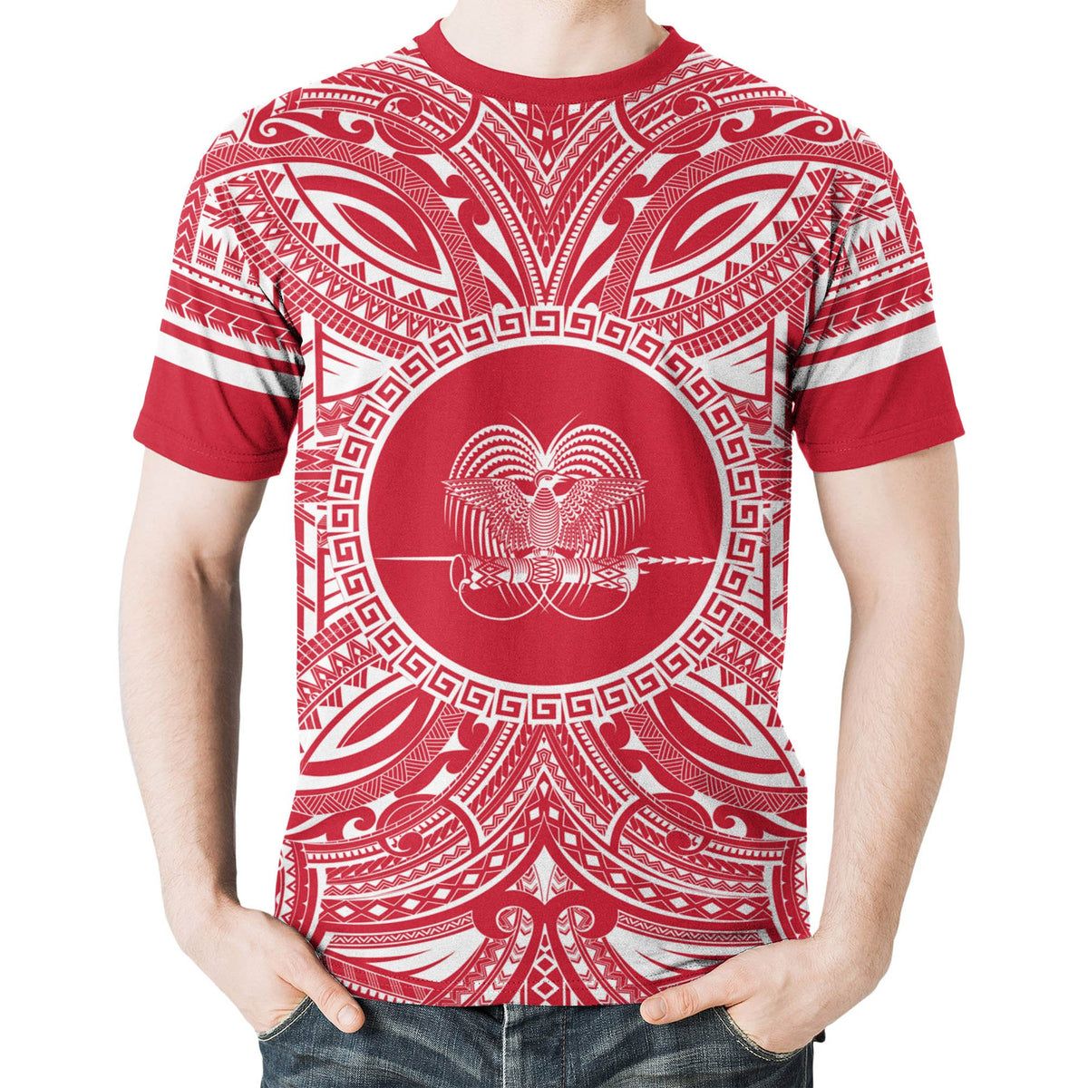 Papua New Guinea All T Shirt Papua New Guinea Coat Of Arms Polynesian Flag Color - Polynesian Pride