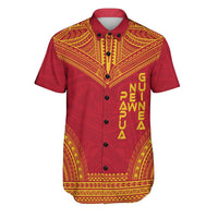Papua New Guinea Polynesian Chief Shirt - Flag Version Men Red - Polynesian Pride