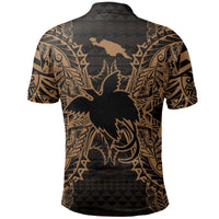 Papua New Guinea Polo Shirt Papua New Guinea Flag Map Polynesian Tattoo Gold - Polynesian Pride