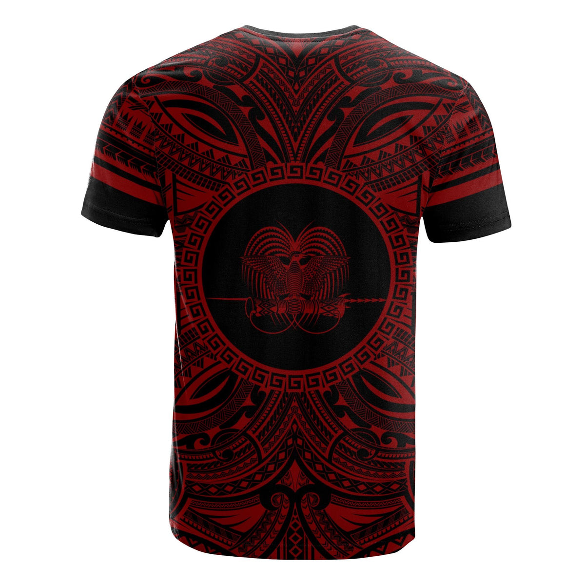 Papua New Guinea All T Shirt Papua New Guinea Coat Of Arms Polynesian Red Black - Polynesian Pride