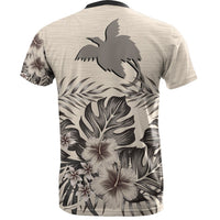 Papua New Guinea T Shirt Papua New Guinea Flag Beige Hibiscus - Polynesian Pride