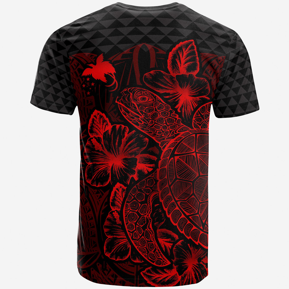 Papua New Guinea T Shirt Papua New Guinea Flag Turtle Hibiscus Red - Polynesian Pride