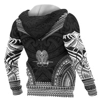 Papua New Guinea Polynesian Chief Custom Zip up Hoodie Black Version - Polynesian Pride