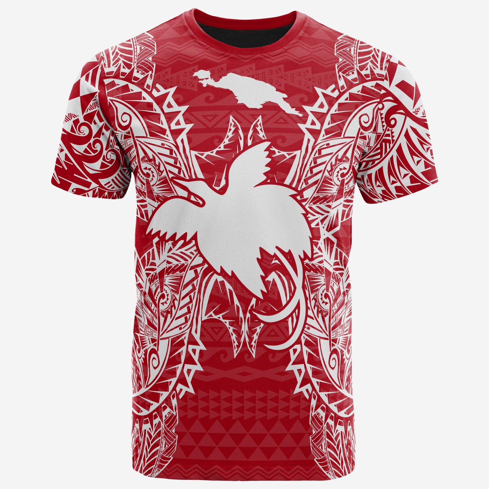 Papua New Guinea All T Shirt Papua New Guinea Flag Map Polynesian Tattoo Red White Unisex Red - Polynesian Pride