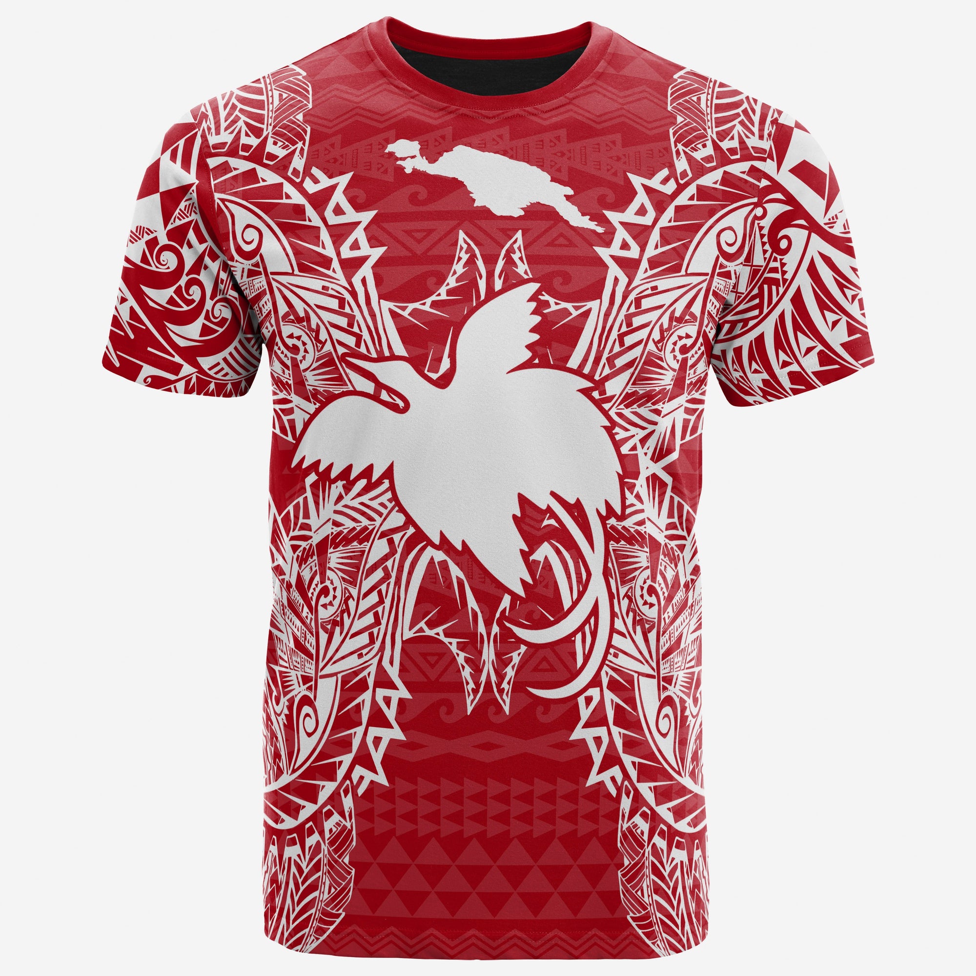 Papua New Guinea All T Shirt Papua New Guinea Flag Map Polynesian Tattoo Red White Unisex Red - Polynesian Pride