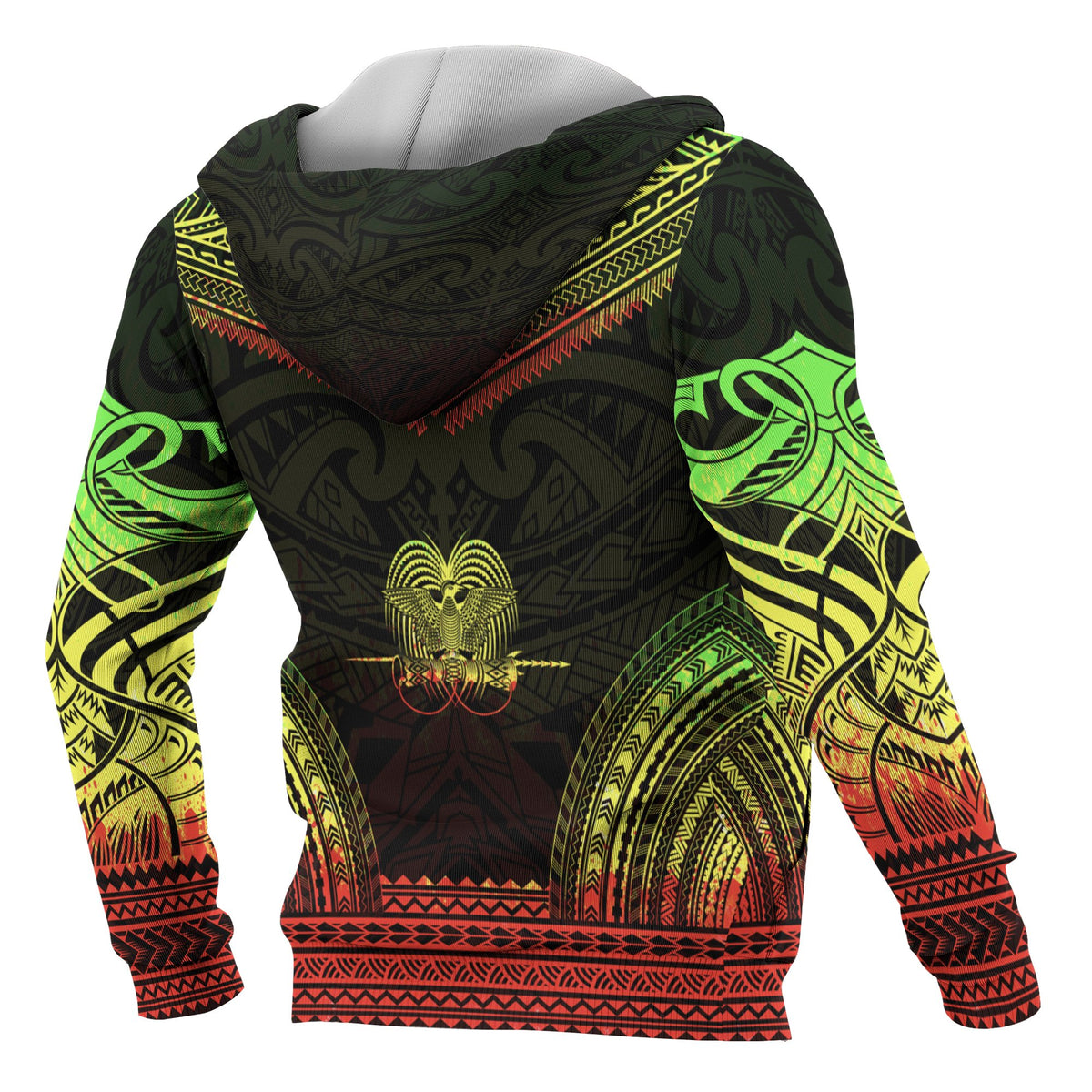 Papua New Guinea Polynesian Chief Custom Zip up Hoodie Reggae Version - Polynesian Pride