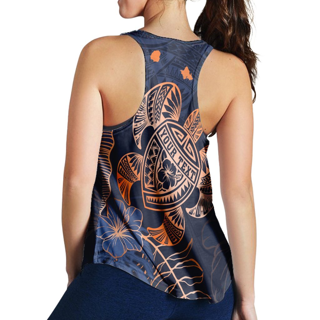 Personalized - Hawaii Polynesian Aloha Po Turtle Hibiscus Tropical Racerback Tank - Special Edition - AH - Polynesian Pride
