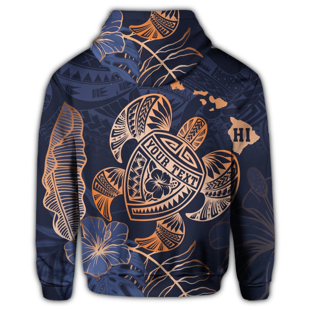 Personalized Hawaii Polynesian Aloha Po Turtle Hibiscus Tropical Zip Hoodie Special Edition - Polynesian Pride
