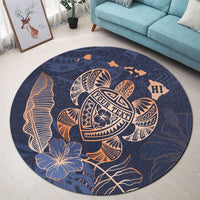 Personalized - Hawaii Polynesian Aloha Po Turtle Hibiscus Tropical Round Carpet - Special Edition - AH - Polynesian Pride
