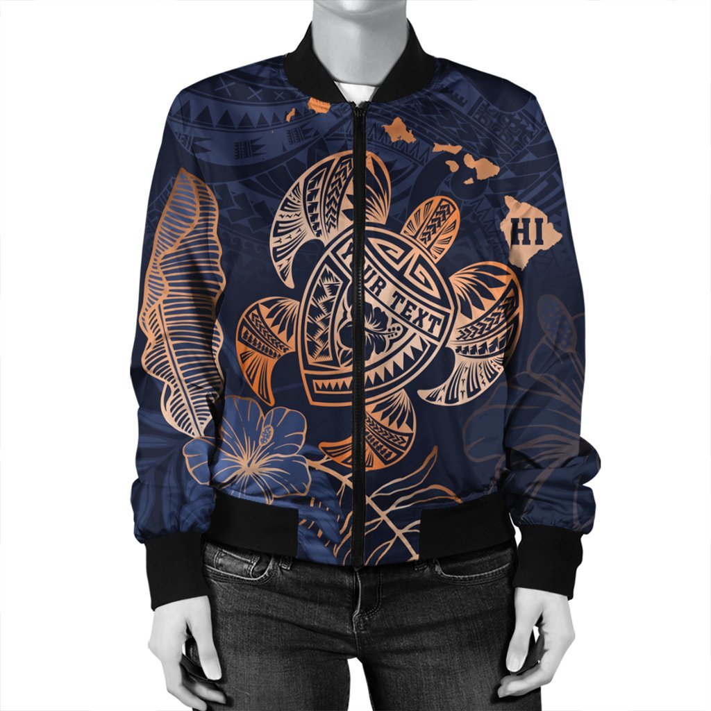 Personalized - Hawaii Polynesian Aloha Po Turtle Hibiscus Tropical Bomber Jacket - Special Edition - AH - Polynesian Pride