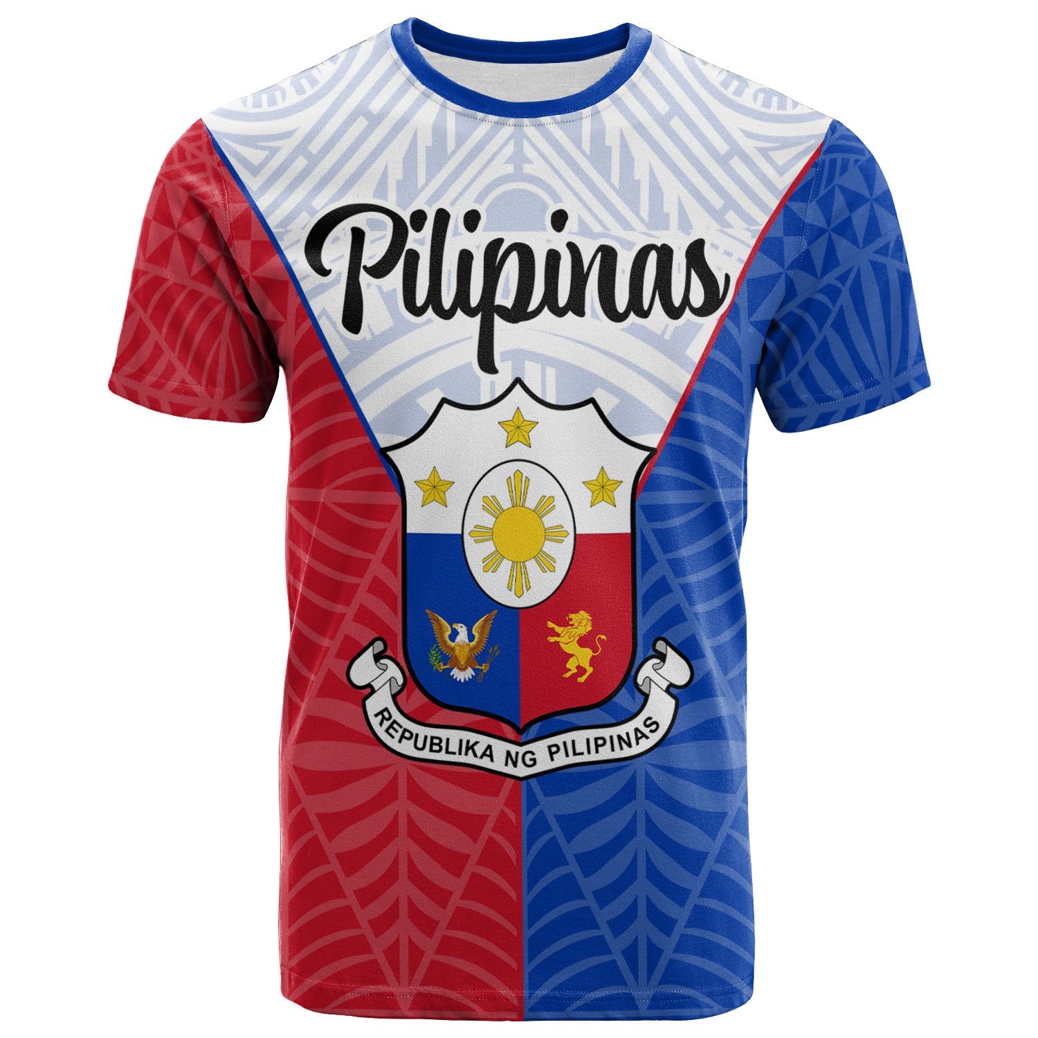 Pilipinas T Shirt Seal of Pilipinas Style Unisex Blue - Red - Polynesian Pride
