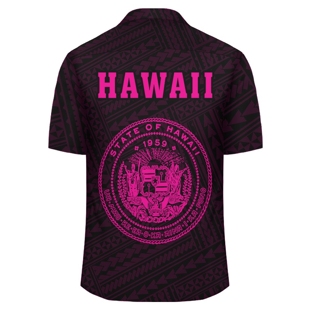 Kakau Polynesian Coat Of Arms Hawaii Shirt - Pink - Polynesian Pride