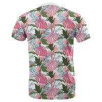 Hawaii Pink Monstera and Green Tropical Leaves White T Shirt - Polynesian Pride