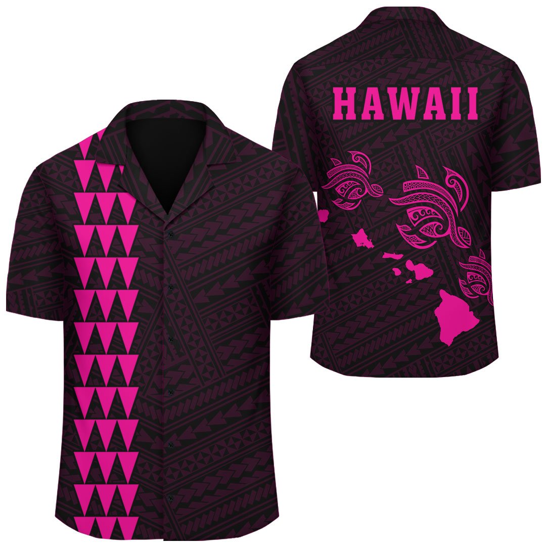 Kakau Polynesian Three Turtles Map Hawaii Shirt - Pink Unisex Pink - Polynesian Pride