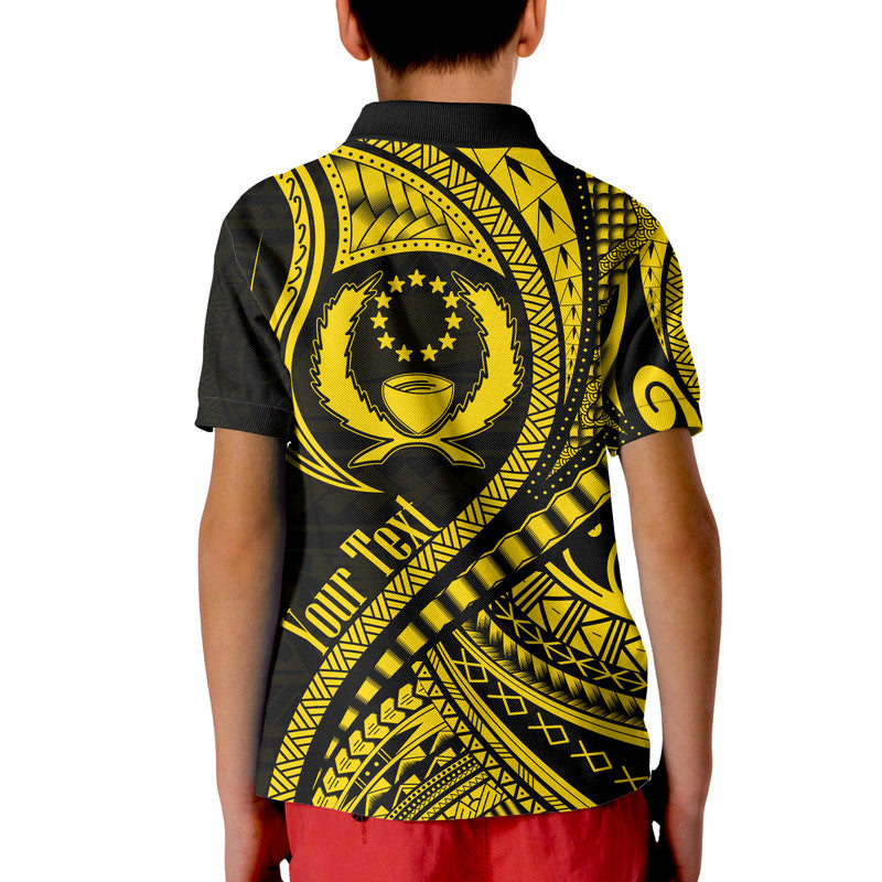 Custom Pohnpei Polo Shirt Federated States of Micronesia Gold Wave Style LT9 - Polynesian Pride