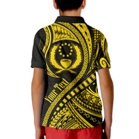 Custom Pohnpei Polo Shirt Federated States of Micronesia Gold Wave Style LT9 - Polynesian Pride