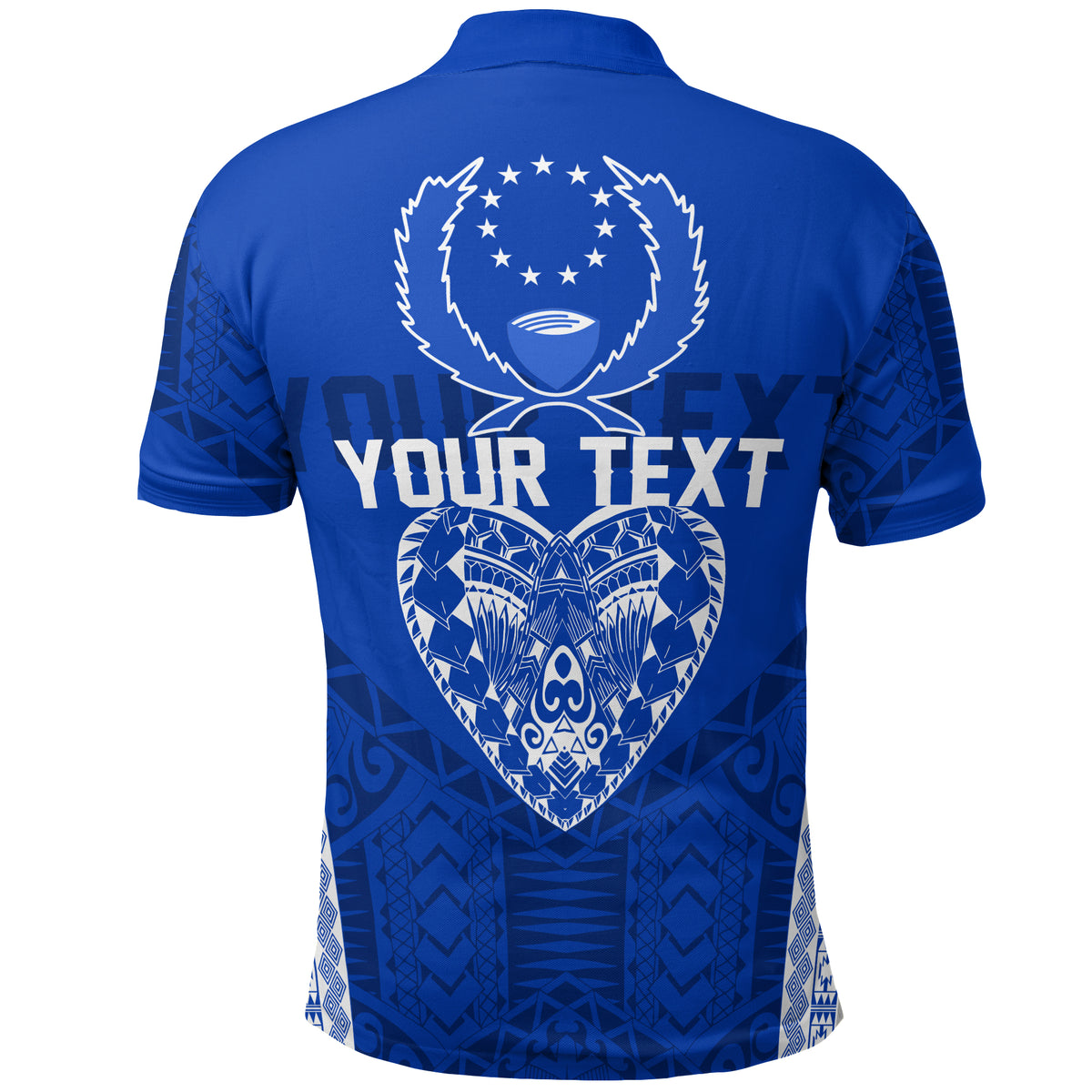 Custom FSM Pohnpei Heart Shape Polo Shirt Micronesia Pattern LT7 - Polynesian Pride