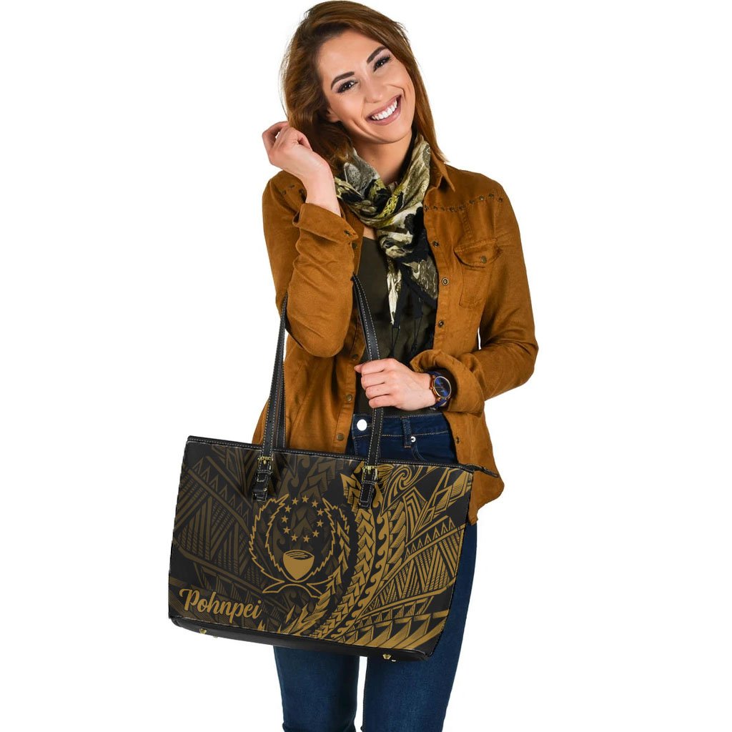 Pohnpei Leather Tote - Wings Style - Polynesian Pride
