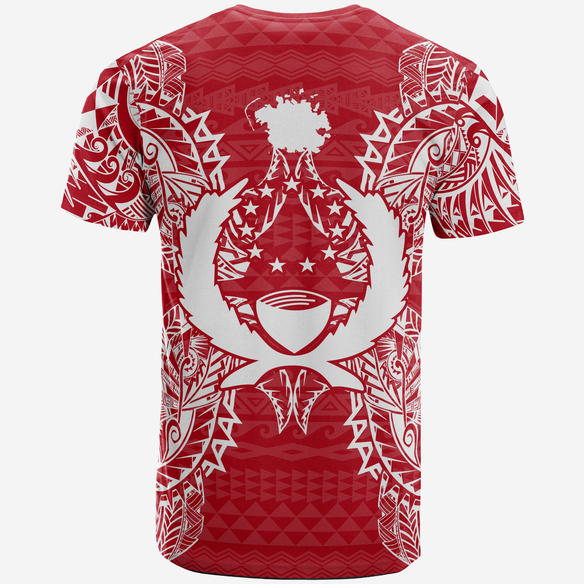 Pohnpei All T Shirt Pohnpei Flag Map Polynesian Tattoo Red White - Polynesian Pride