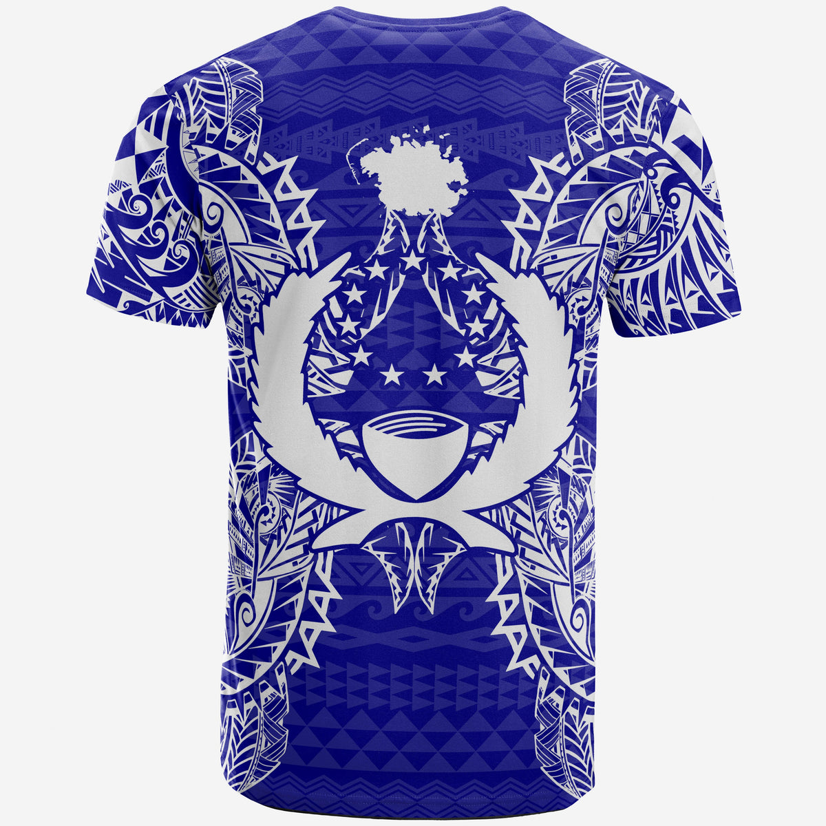 Pohnpei All T Shirt Pohnpei Flag Map Polynesian Tattoo Blue - Polynesian Pride