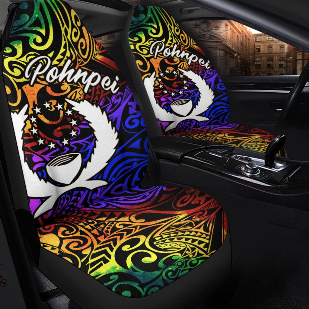 Pohnpei Car Seat Covers - Rainbow Polynesian Pattern - Polynesian Pride