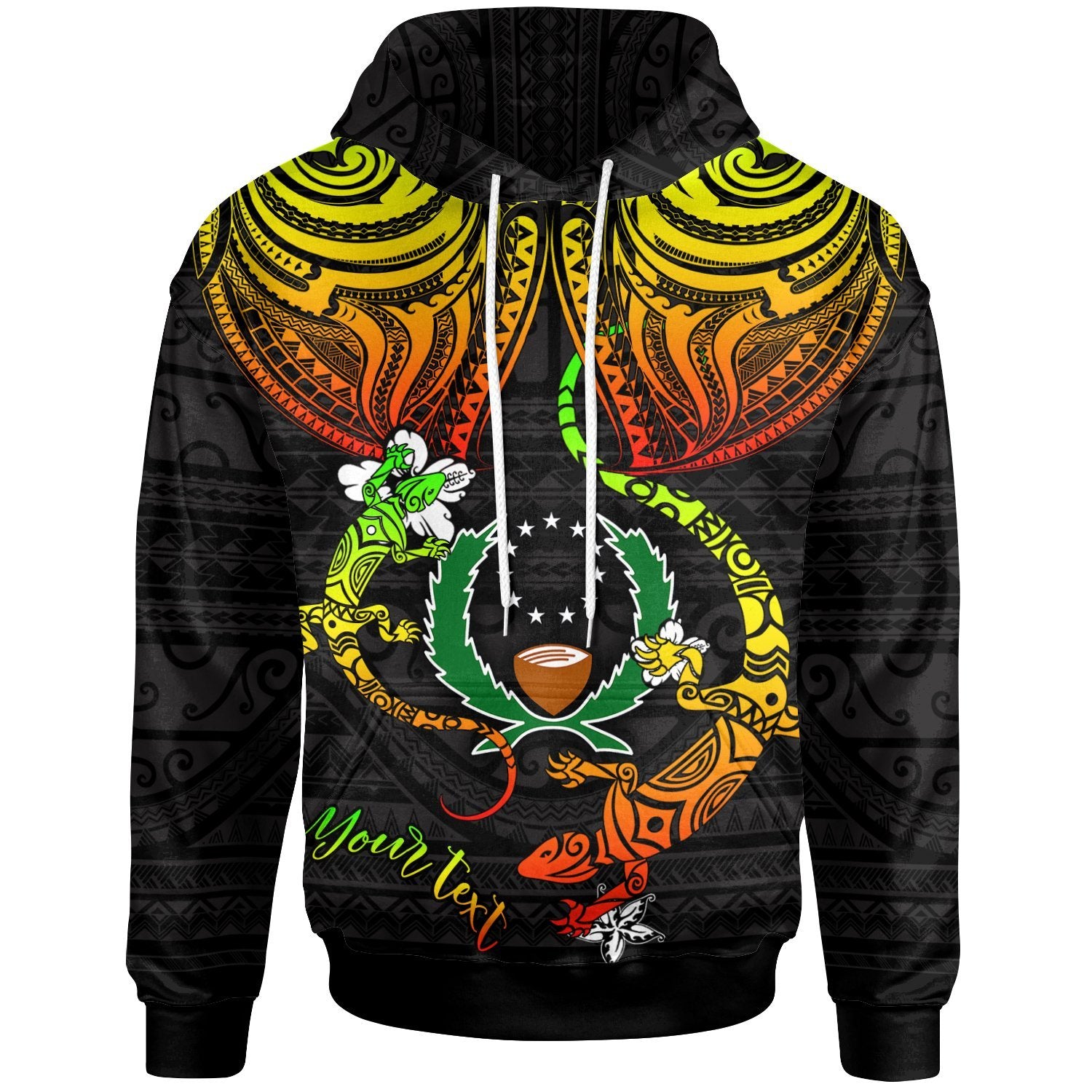 Pohnpei Custom Hoodie Lizard Good Chest Unisex Reggae - Polynesian Pride