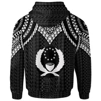 Pohnpei Zip up Hoodie Polynesian Armor Style Black - Polynesian Pride