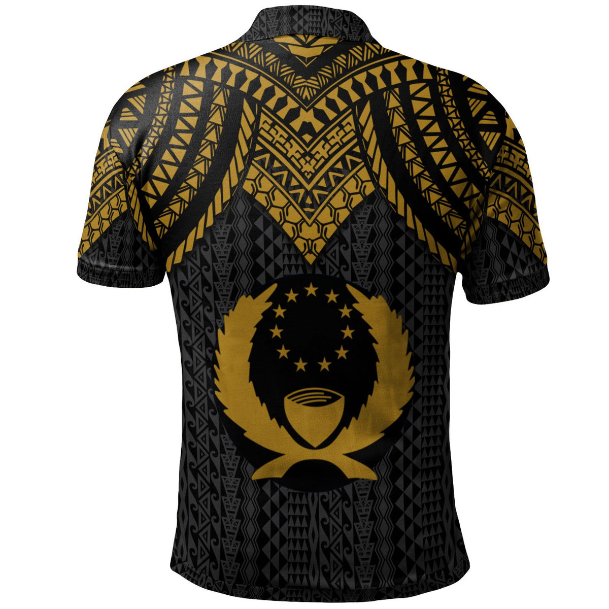 Pohnpei Polo Shirt Polynesian Armor Style Gold - Polynesian Pride